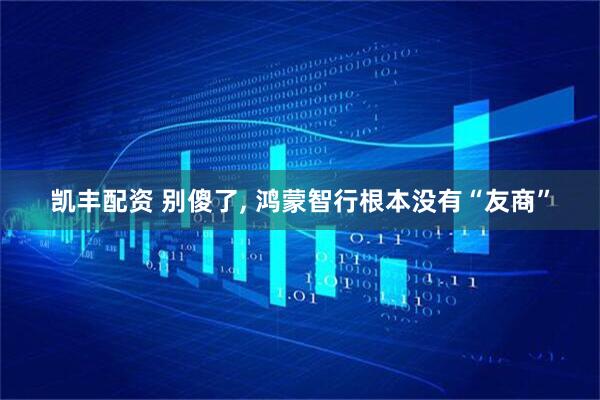 凯丰配资 别傻了, 鸿蒙智行根本没有“友商”